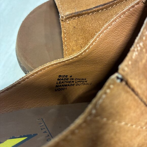 VOLATILE Women's Carrier Wedge Brown/Tan Sandal Size 6 - Picture 2 of 4